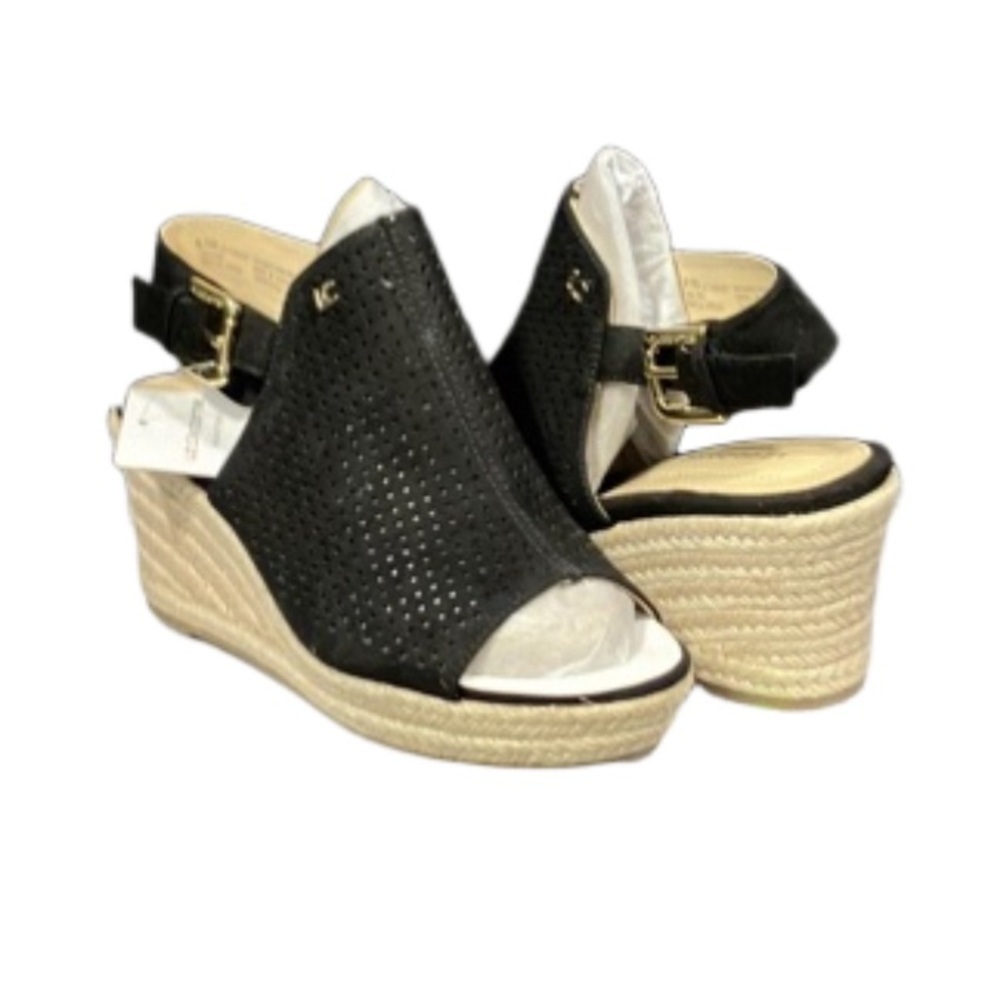 NEW/IOB Liz Claiborne Hadley Black Open Toe Buckle Sandals 6.5M